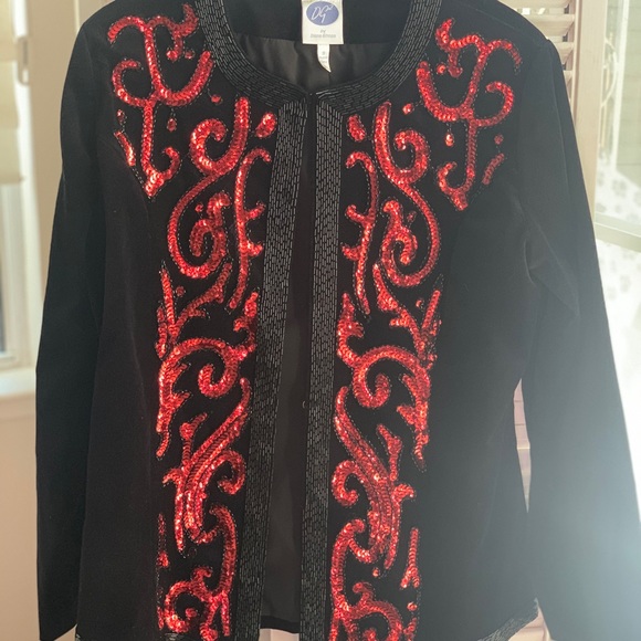 🌹DIANE GILMAN EMBELLISHED VELVET JACKET (SMALL)🌹 - Picture 3 of 16